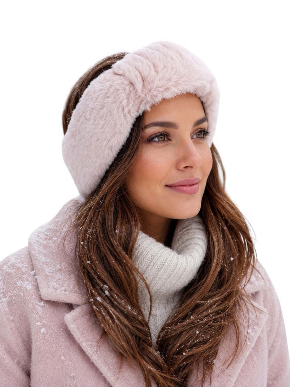 UGG Faux Fur Soft & Warm Knot Bow Detail Headband Ear Muff One Size NWT Pink